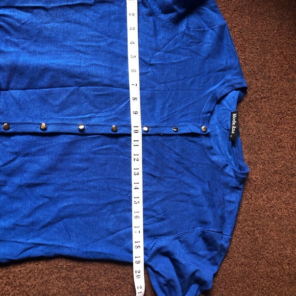 Blue Ribbed Long Sleeve Cardigan - Picture 6 of 8